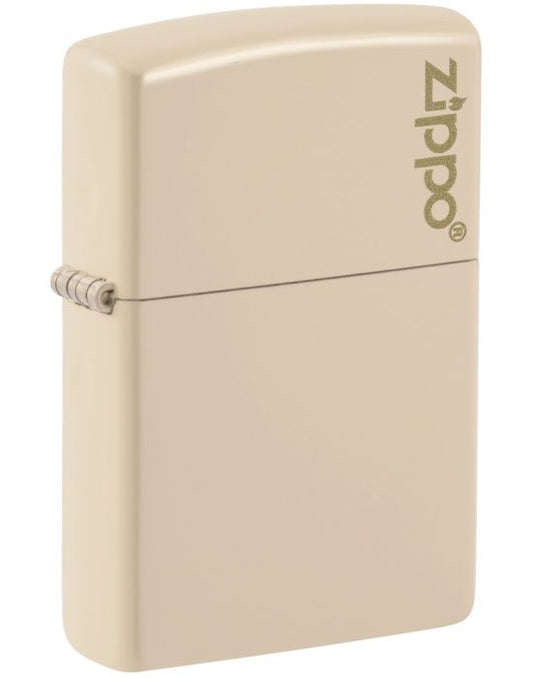 Zippo Aansteker 49453ZL Flat Sand Zippo Logo - vooraanzicht