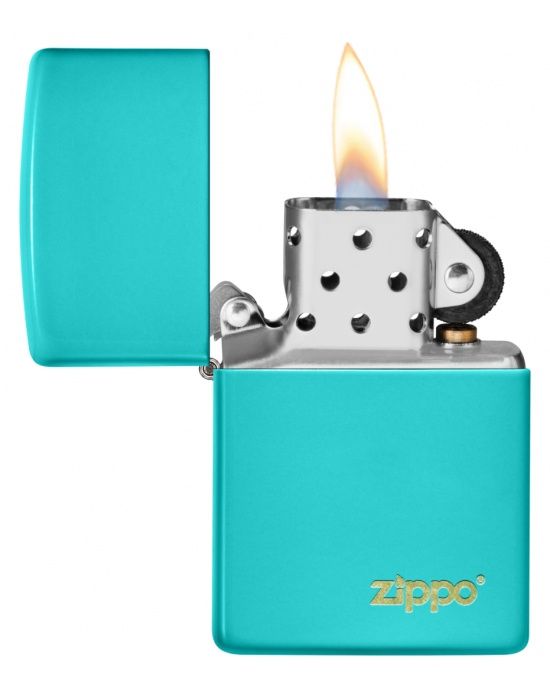 Zippo Aansteker 49454 Flat Turquoise Zippo Lasered - detail