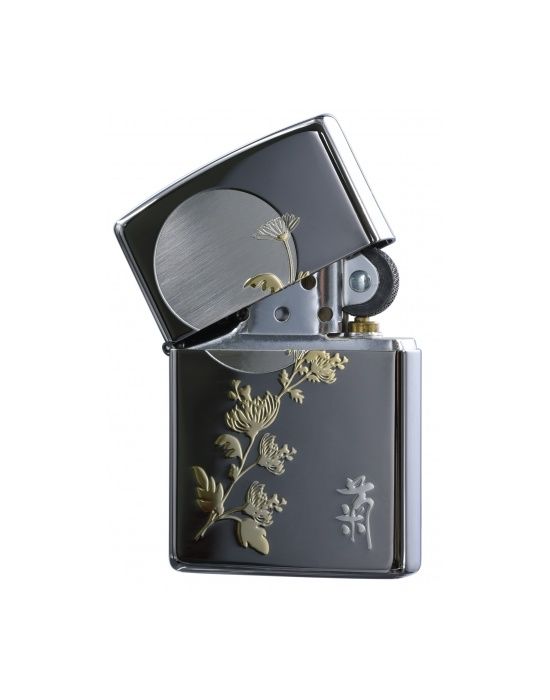 Zippo Aansteker Asian The four Gracious Plants Chrys. - achteraanzicht