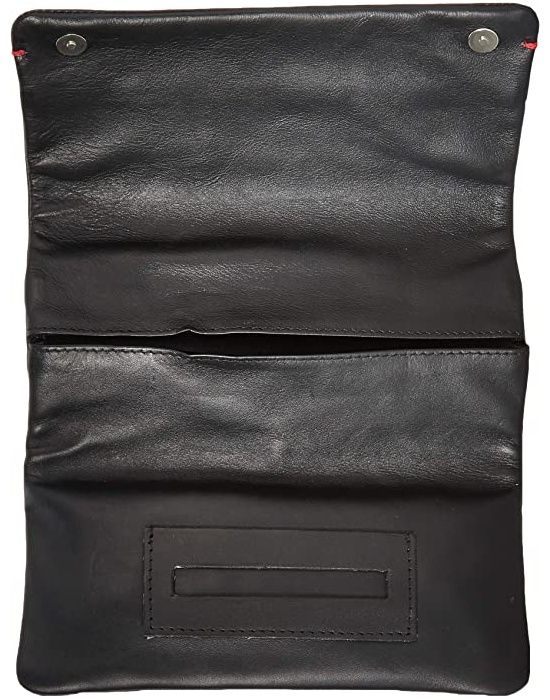 Zippo Black Nappa Tri-fold Tobacco pounch - achteraanzicht