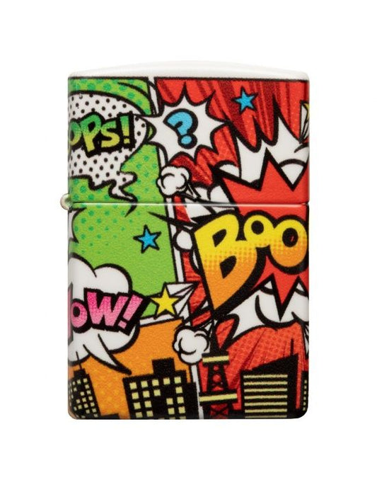 Zippo Aansteker Pop Art City Design - vooraanzicht