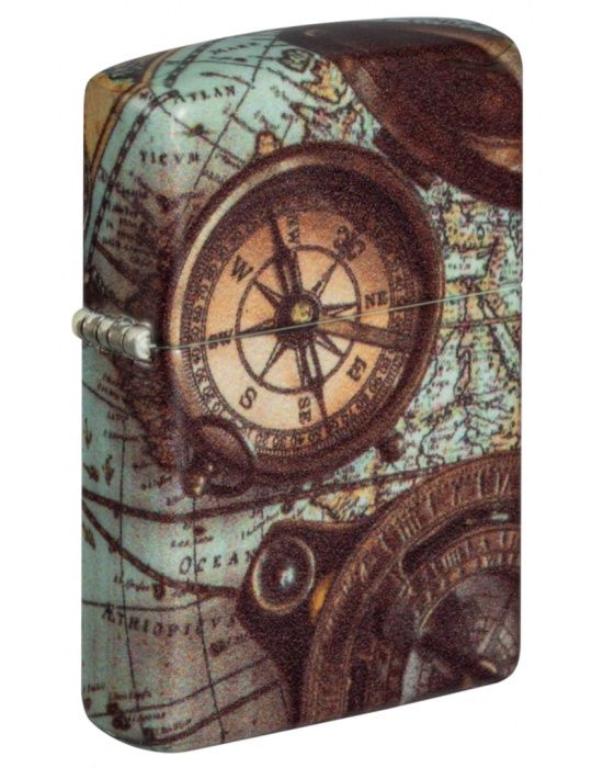 Zippo Aansteker Compass Design - vooraanzicht