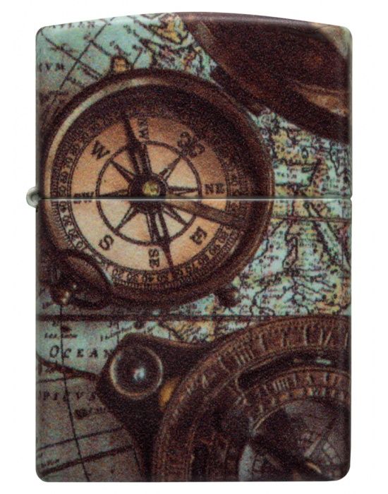 Zippo Aansteker Compass Design - achteraanzicht