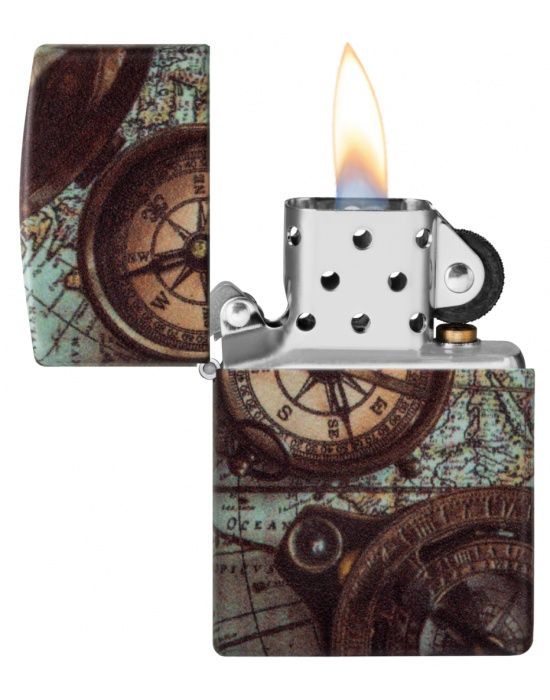 Zippo Aansteker Compass Design - detail