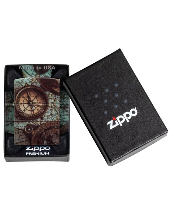 Zippo Aansteker Compass Design - detail