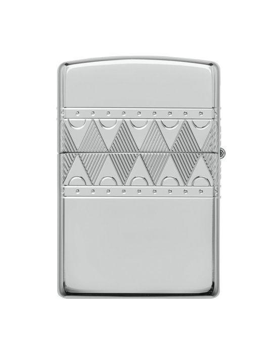 Zippo Aansteker Diamond Design Armor Sterling Silver - vooraanzicht