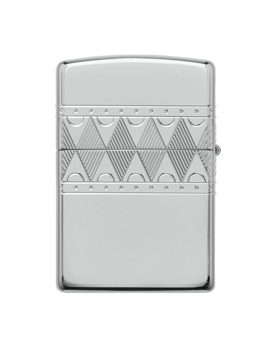 Zippo Aansteker Diamond Design Armor Sterling Silver - vooraanzicht