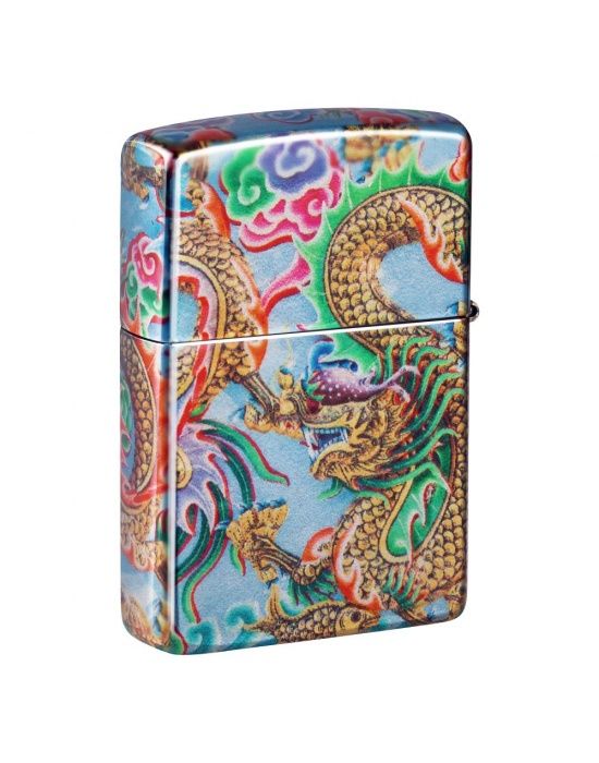 Zippo Aansteker Dragon Design - achteraanzicht