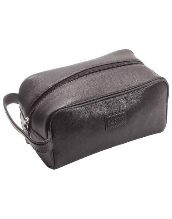 Zippo lederwaren Wash Bag Mocca - vooraanzicht