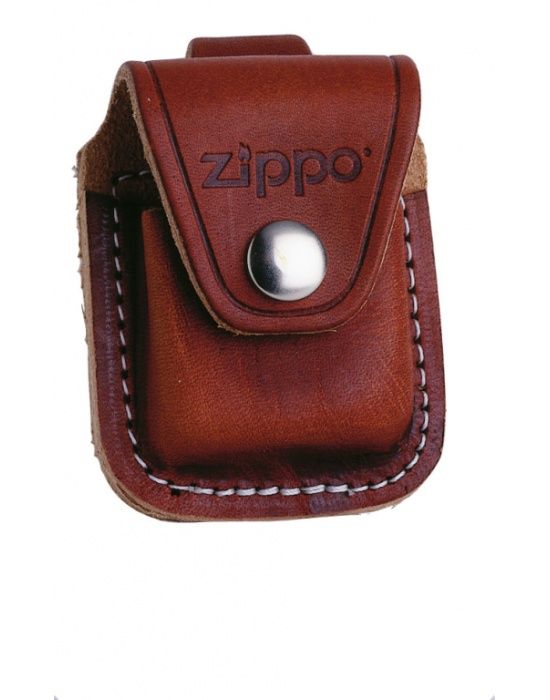 ZIPPO LPLB POUCH BROWN W/ LOOP - vooraanzicht