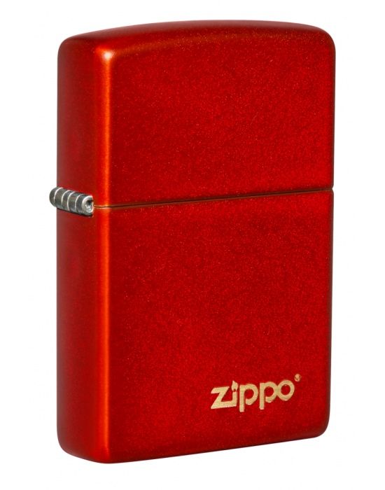 ZIPPO Aansteker Metallic Red with Zippo Logo - vooraanzicht