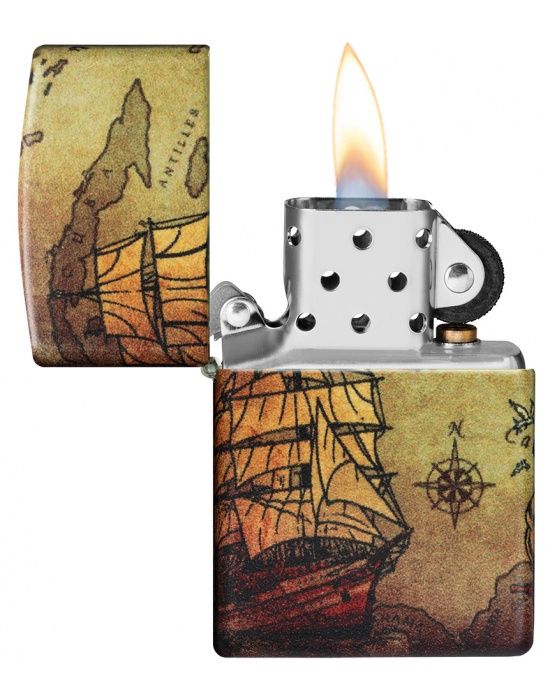 ZIPPO Aansteker Pirate Ship - detail