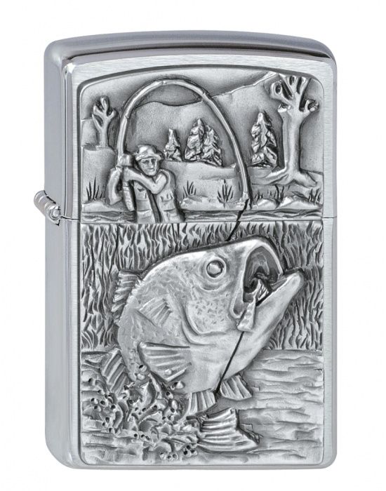 ZIPPO Aansteker PL 200 BASS FISHING EMBLEM - vooraanzicht