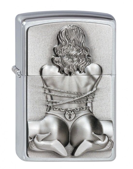 ZIPPO Aansteker PL 200 BONDAGE GIRL EMBLEM - vooraanzicht