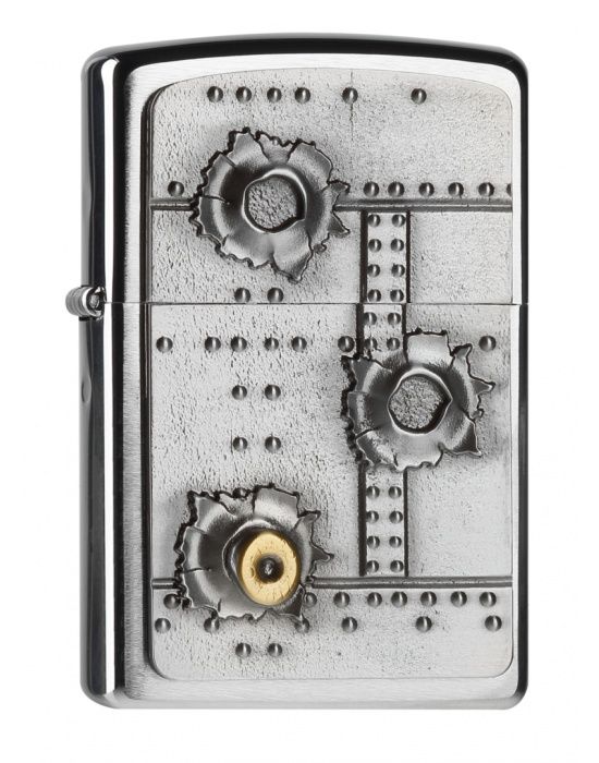 ZIPPO Aansteker PL 200 BULLET HOLES 3D - vooraanzicht