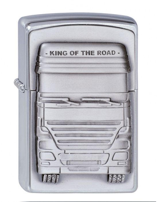 ZIPPO Aansteker PL 200 KING OF THE ROAD EMBLEM - vooraanzicht