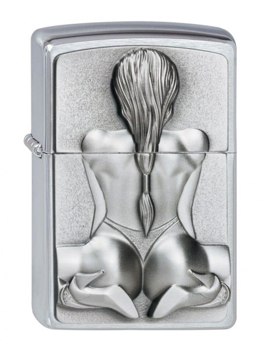 ZIPPO Aansteker PL 200 KNEELING GIRL EMBLEM - vooraanzicht