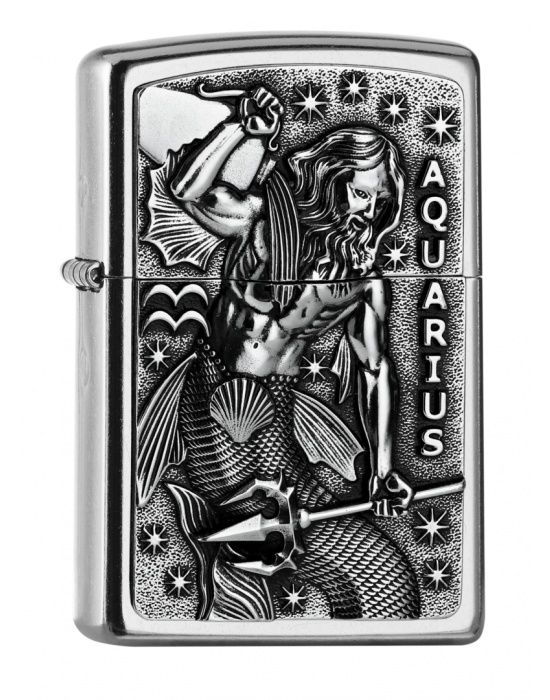 ZIPPO Aansteker PL 207 AQUARIUS Tierkr. V19 - vooraanzicht