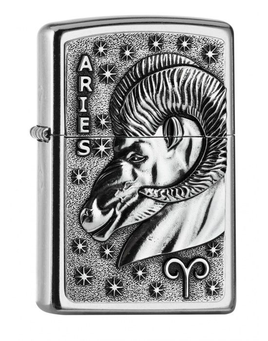 ZIPPO Aansteker PL 207 ARIES Tierkr. V19 - vooraanzicht