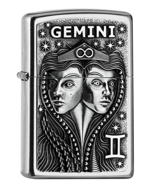 ZIPPO Aansteker PL 207 GEMINI Tierkr. V19 - vooraanzicht