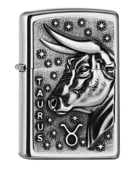 ZIPPO Aansteker PL 207 TAURUS Tierkr. V19 - vooraanzicht