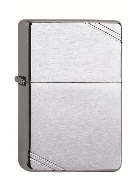 ZIPPO Aansteker PL 230 VINTAGE CHROME BRUSHED - vooraanzicht