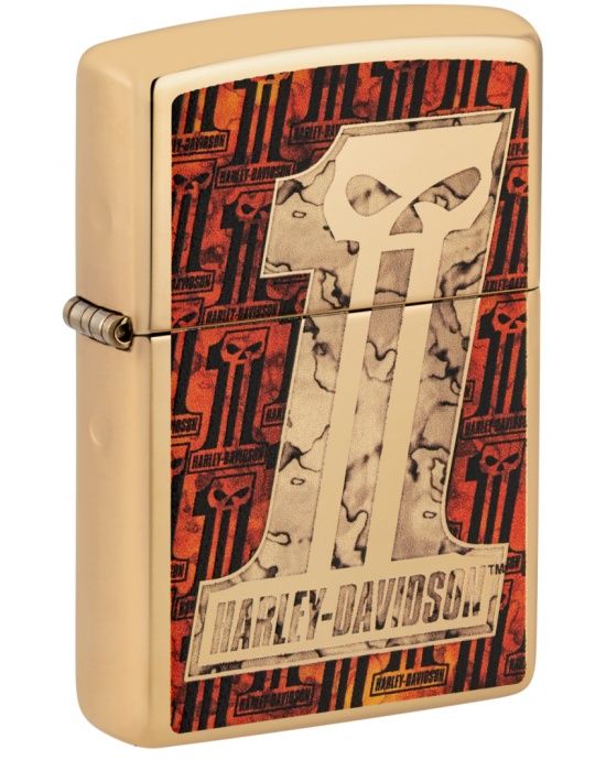 Zippo Aansteker PL 254B Harley - Davidson Design - vooraanzicht