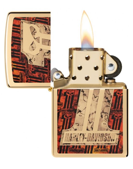 Zippo Aansteker PL 254B Harley - Davidson Design - achteraanzicht