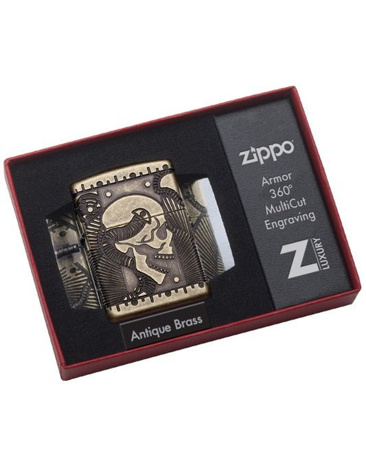 ZIPPO Aansteker PL 29268 Skull Multi Cut - vooraanzicht