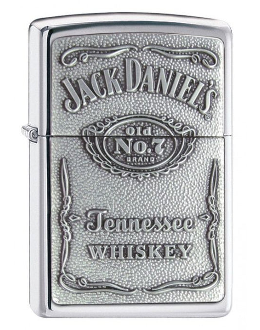 ZIPPO Aansteker PL250JD 427JACK DANIELS LABEL CHROME - vooraanzicht