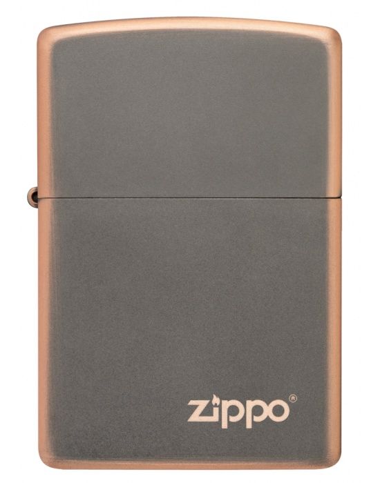Zippo Aansteker RUSTIC BRONZE wth ZIPPO LOGO - vooraanzicht