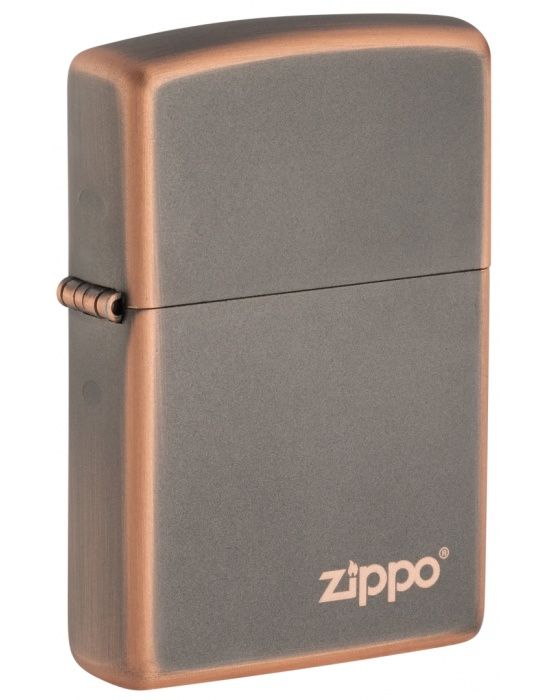 Zippo Aansteker RUSTIC BRONZE wth ZIPPO LOGO - achteraanzicht