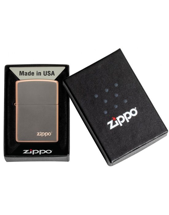 Zippo Aansteker RUSTIC BRONZE wth ZIPPO LOGO - extra