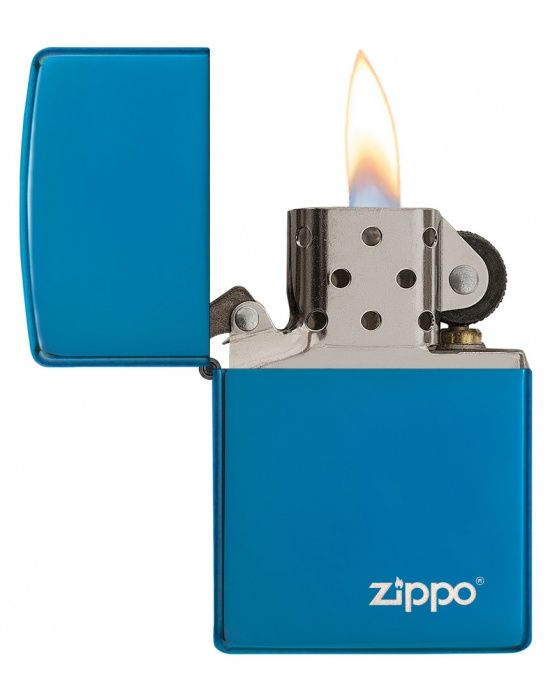 Zippo Aansteker Saphhire with Logo - achteraanzicht