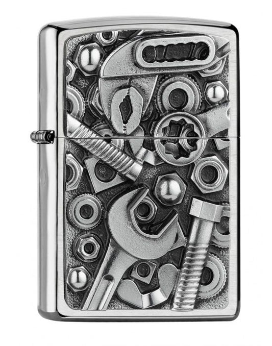 Zippo Aansteker Screws & Tools Design - vooraanzicht