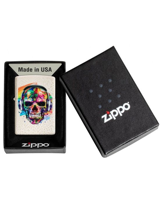 Zippo Aansteker Skull Headphones Design - extra
