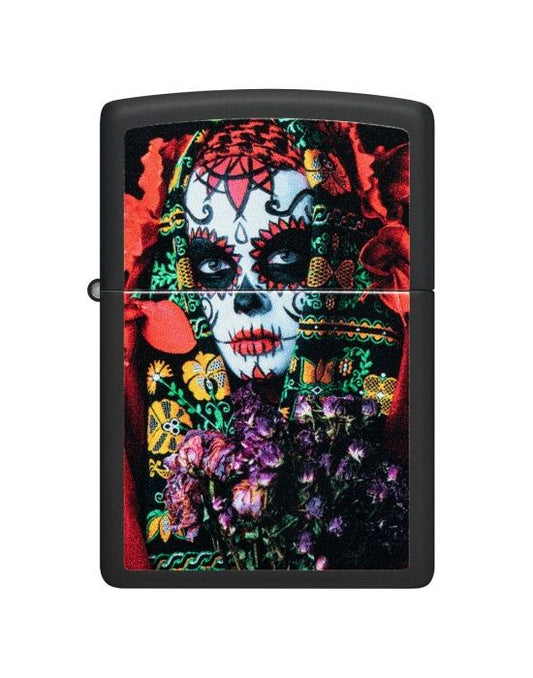 Zippo Aansteker Skull Lady Design - vooraanzicht