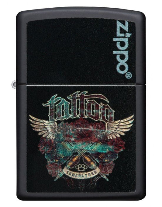 Zippo Aansteker 218 Zippo Tattoo Design - vooraanzicht