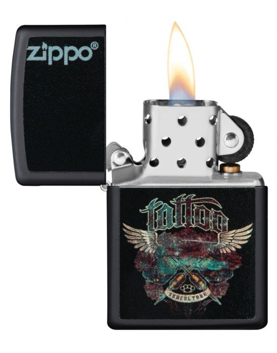 Zippo Aansteker 218 Zippo Tattoo Design - detail