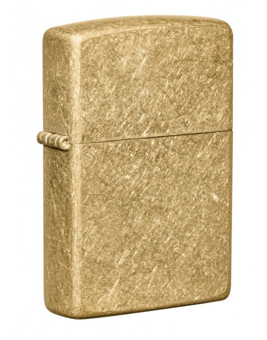 ZIPPO Aansteker Tumbled Brass - vooraanzicht