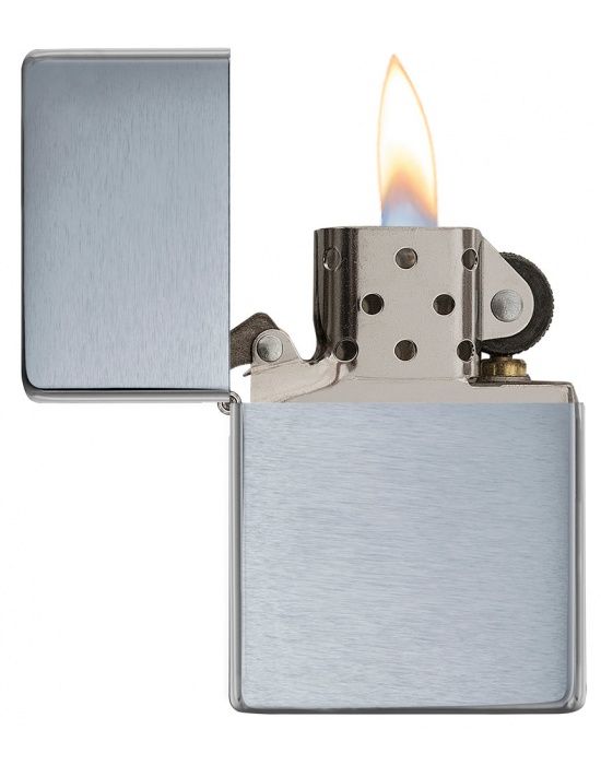 Zippo Aansteker Vintage Brushed Chrome - achteraanzicht