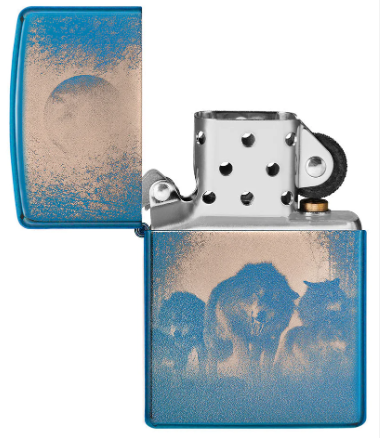 Zippo AMZ 20446 Wolves aansteker achteraanzicht