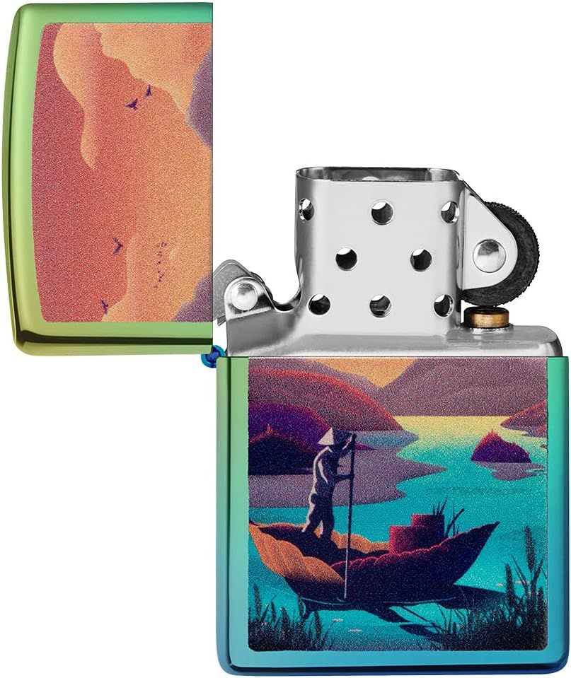 Zippo AMZ 49191 Leaf Boating Design aansteker detail 1