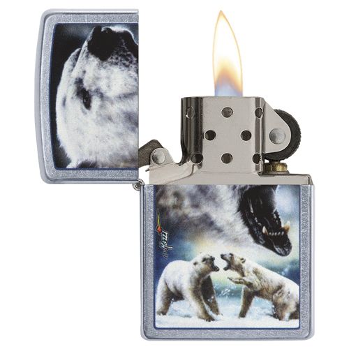 Zippo Mazzi Polar Bear aansteker achteraanzicht