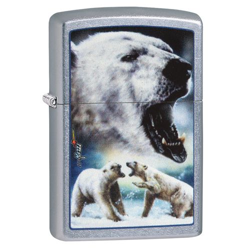 Zippo Mazzi Polar Bear aansteker vooraanzicht